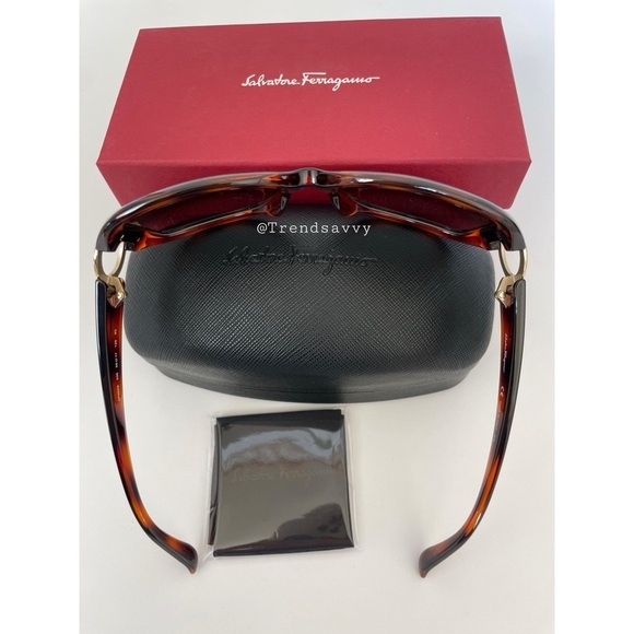 Salvatore Ferragamo Brown Gradient Rectangular Sunglasses 55mm NWT main image 10